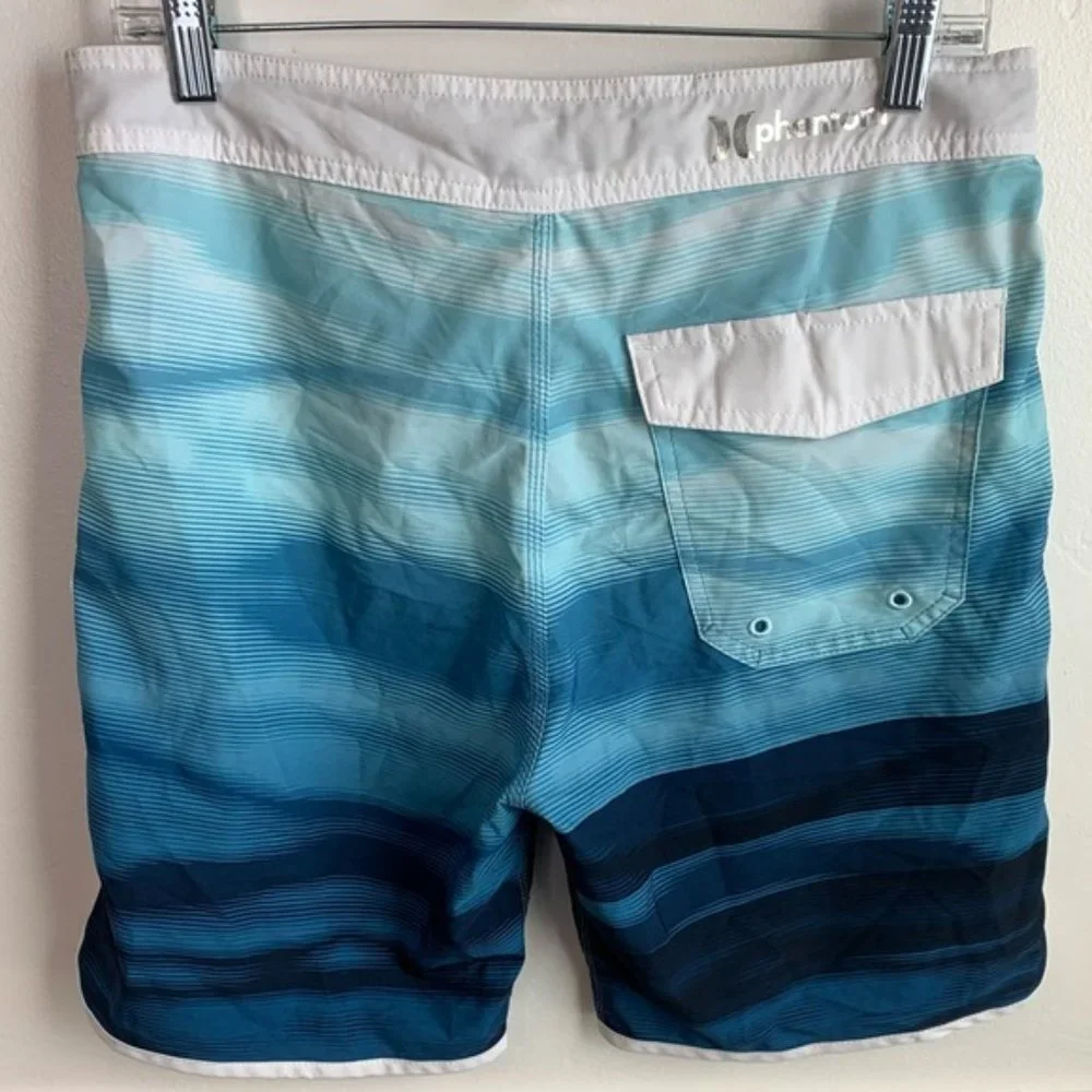 Hurley Phantom Blue Striped Board Shorts Size 30 - Picture 2 of 8